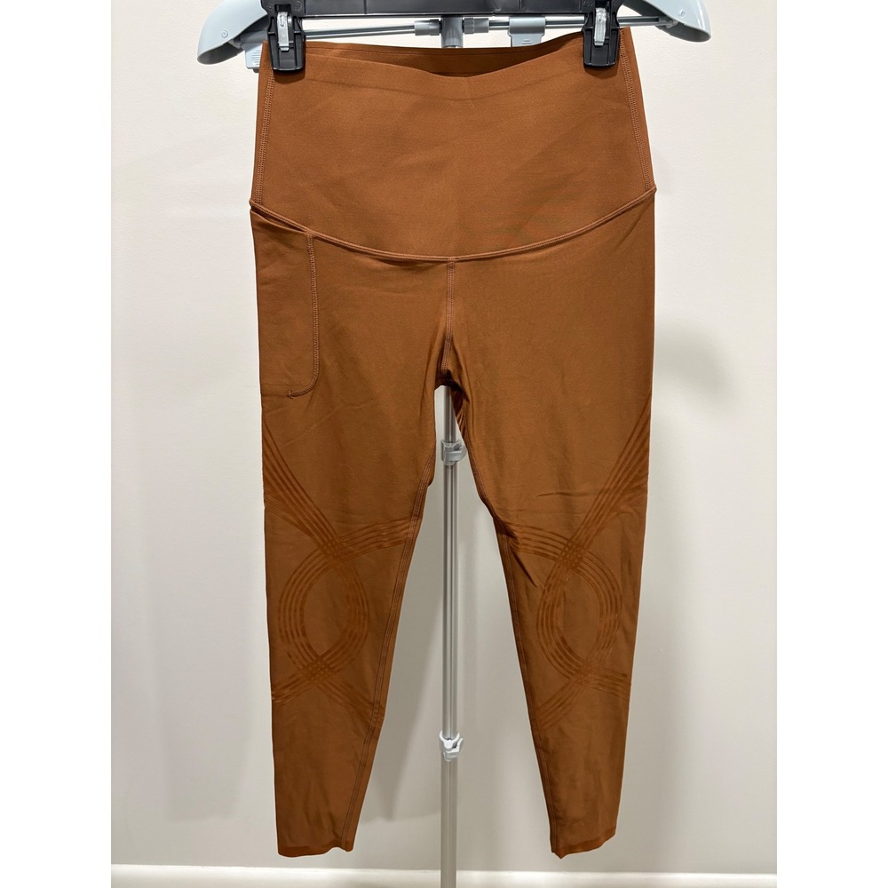 Fanka Body Sculpt Pocket Leggings Milk Chocolate Brown Compression Size S 25"